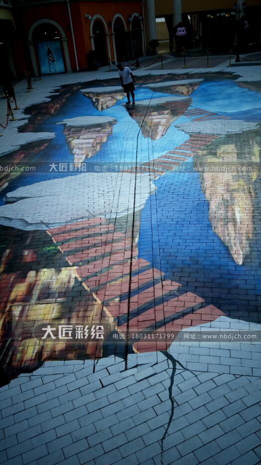 石家莊墻體彩繪 北國(guó)奧特萊斯地面3D立體畫(huà)彩繪(圖2)