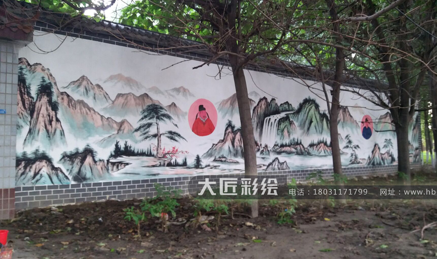 文化墻彩繪 隆堯李氏文化墻彩繪(圖2)