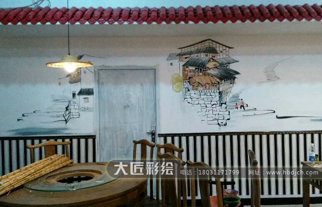 石家莊墻體彩繪 渝宗火鍋店彩繪(圖2) 石家莊墻體彩繪 渝宗火鍋店彩繪(圖2)
