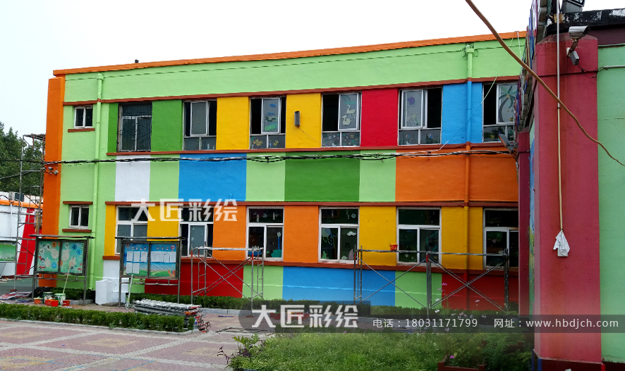 石家莊墻體彩繪 沙河市第二幼兒園彩繪作品(圖4) 石家莊墻體彩繪 沙河市第二幼兒園彩繪作品(圖4)